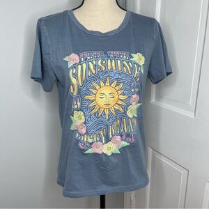 Lucky Brand Sunshine Embroidered Flower Top Size Medium